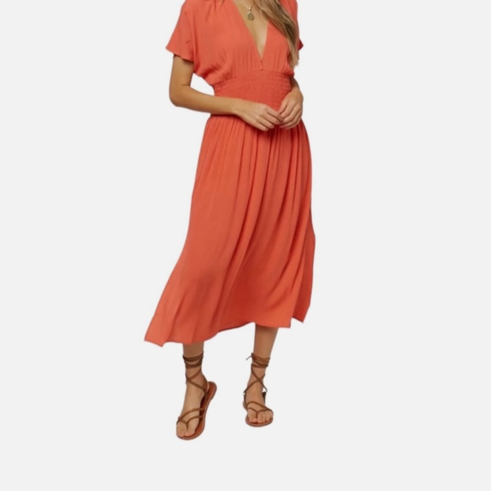 O'Neill Cecile Midi Dress in Coral